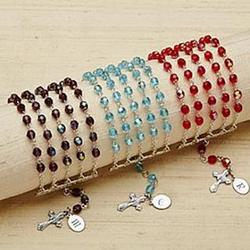 Personalized Birthstone Rosary Beads Bracelet