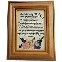 Irish Wedding Blessing Framed Print with Pressed Flowers - FindGift.com