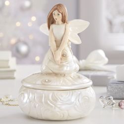 Rose Angel Figurine and Trinket Box