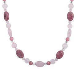Shades of Pink Beaded Gemstones Necklace