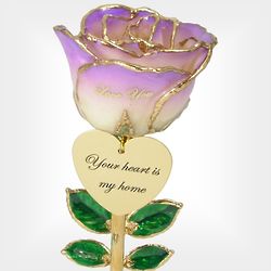 A Mother's Heart Personalized Preserved Gold Rose