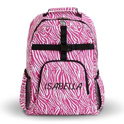 Personalized Playful Print Zebra Backpack