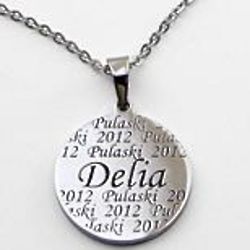 Personalized Engraved Circle Graduate Necklace
