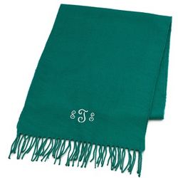 Comfy Embroidered Teal Scarf