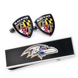 Baltimore Ravens Shield Cuff Links and Money Clip Gift Set