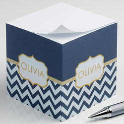 Preppy Chic Personalized Paper Note Cube