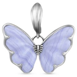 Blue Lace Agate Butterfly Pendant Enhancer