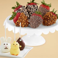 3 Easter Brownie Pops and Half-Dozen Premium Strawberries