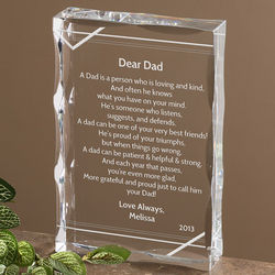 Dad's Personalized Poem Paperweight