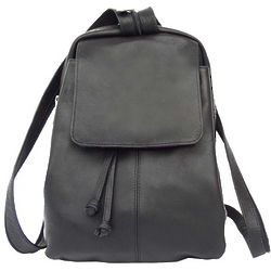 Small Drawstring Leather Backpack