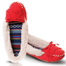 Fringed Moccasin Slippers
