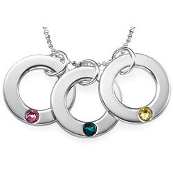 Sterling Silver Birthstone Necklace for Mom