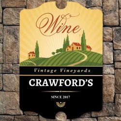 Vintage Vineyards Personalized Wine Decor Sign