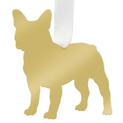 French Bulldog Gold Tone Christmas Ornament