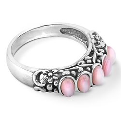 Pink Mother of Pearl 5-Stone Band Ring