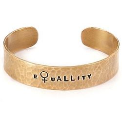 Women's EquALLity Red Brass Cuff Bracelet