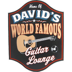 Handcrafted World Famous Guitar Lounge Sign