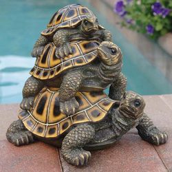 Three's a Crowd Stacked Turtle Statue