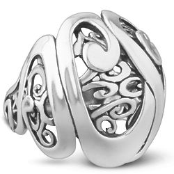 Silver Plated Signature Style Ring
