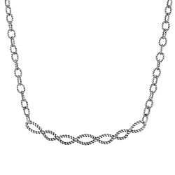 Sterling Silver Rope Twist Statement Necklace