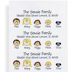 Family of Characters Address Labels