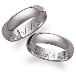 Platinum Plated Sterling Silver Engraved Message Band