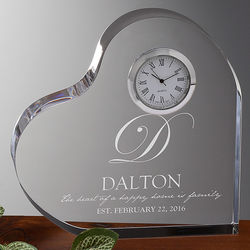 The Heart Of Our Home Engraved Heart Clock