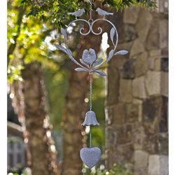 Birds and Heart Metal Garden Bell