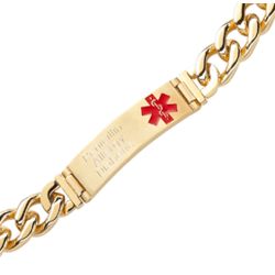 Men's Gold Plated Medical ID Bracelet