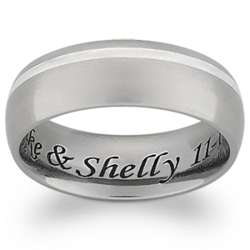 Titanium with Sterling Silver Inlay Satin Band