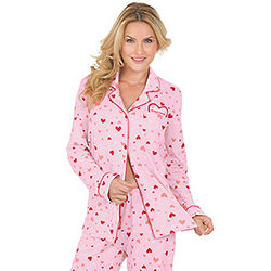 Pink Cotton Jersey Love Letter Pajamas for Women