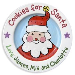 Personalized Hand-Painted Cookies for Santa Plate