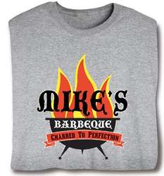Personalized Barbeque Grillin' Flames T-Shirt