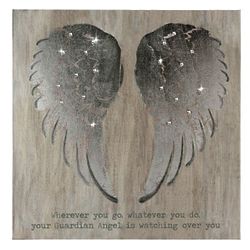 Wherever You Go Guardian Angel Wings Plaque