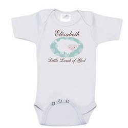 Personalized Little Lamb of God Baby Bodysuit