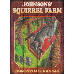 Squirrel Farm Personalized Wood Sign