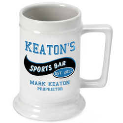 Personalized Sports Bar Ceramic Beer Stein