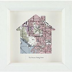 Personalized Framed House Map Wall Decor