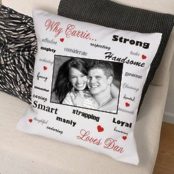 Personalized Why I Love You Photo Throw Pillow