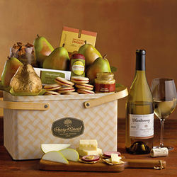 Autumn Picnic Basket with Wine