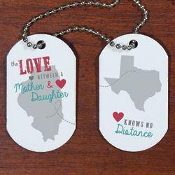 Personalized Mom and Child Long Distance Dog Tags