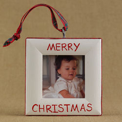 Merry Christmas Hand-Painted Picture Frame Ornament