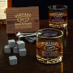 Aged to Perfection Personalized Whiskey Stones Set