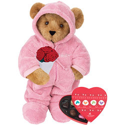 15" Hoodie-Footie Teddy Bear with Roses and Box of Chocolates
