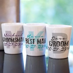 Personalized Wedding Party Initial Shot Glass