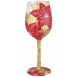 Lolita Poinsettia Wine Glass