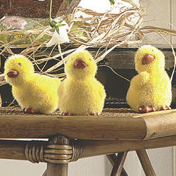 3 Fuzzy Ducklings Decor