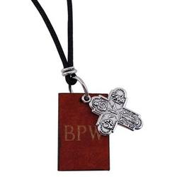 Personalized Leather Necklace with Cross