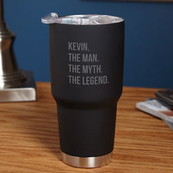 The Man, the Myth, the Legend Personalized Travel Mug in Black
