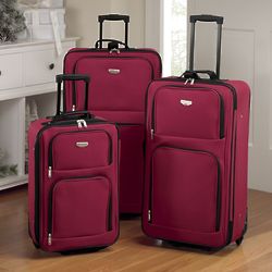 3-Piece Expandable Luggage Set with Push-Button Locking Handles